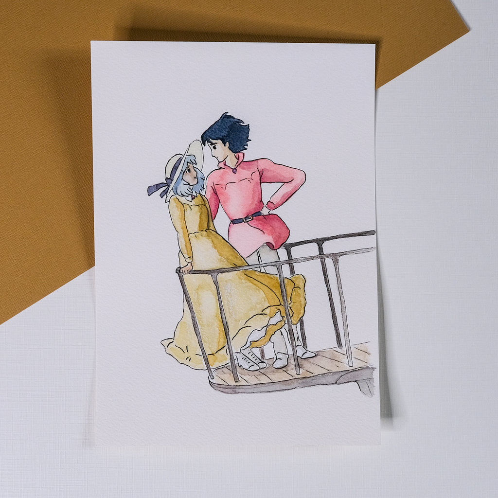 Aquarelle Le château ambulant