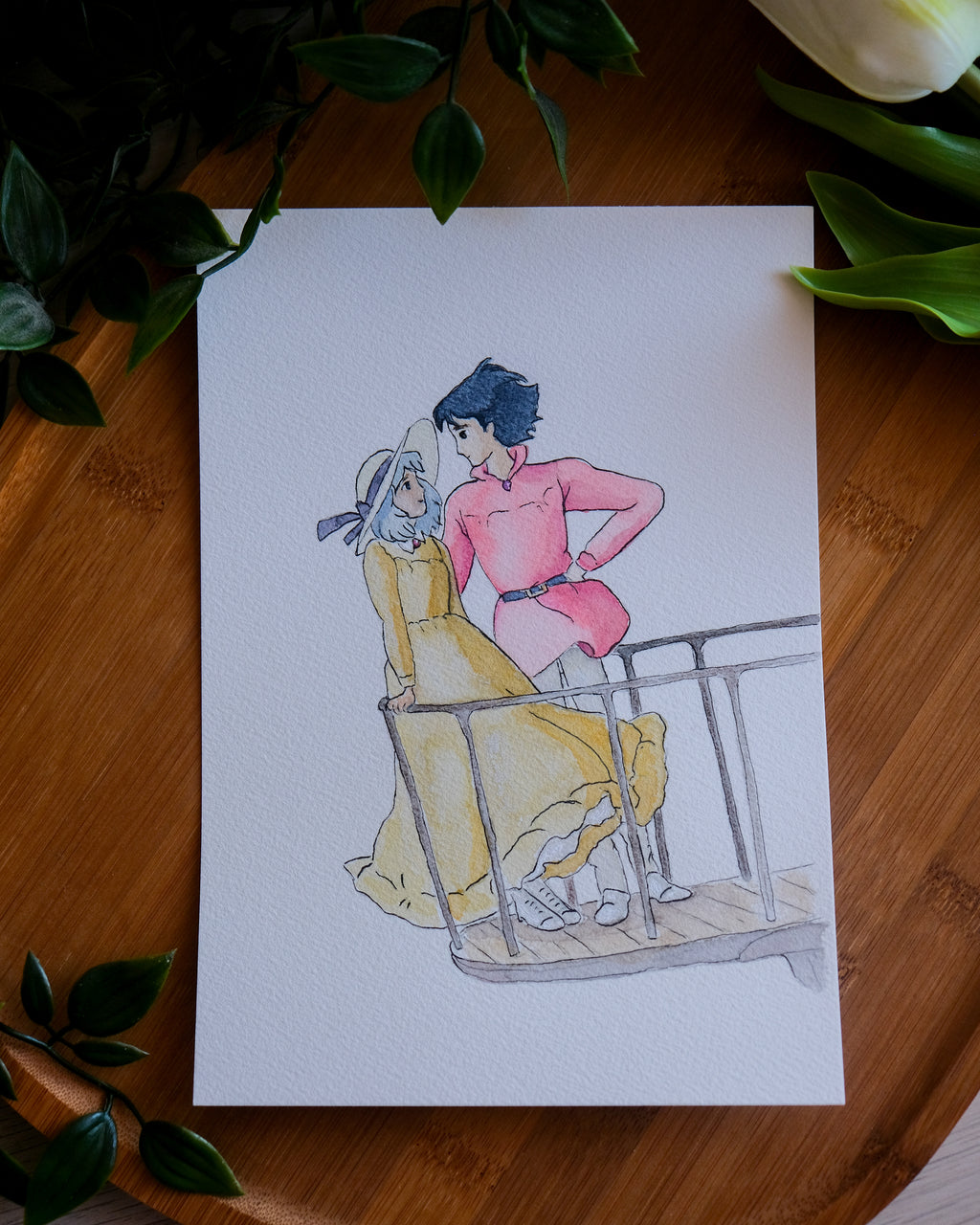 Aquarelle Le château ambulant
