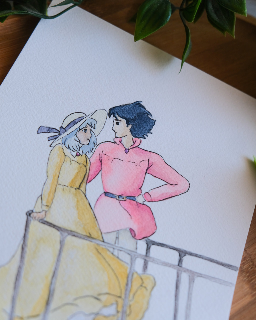 Aquarelle Le château ambulant