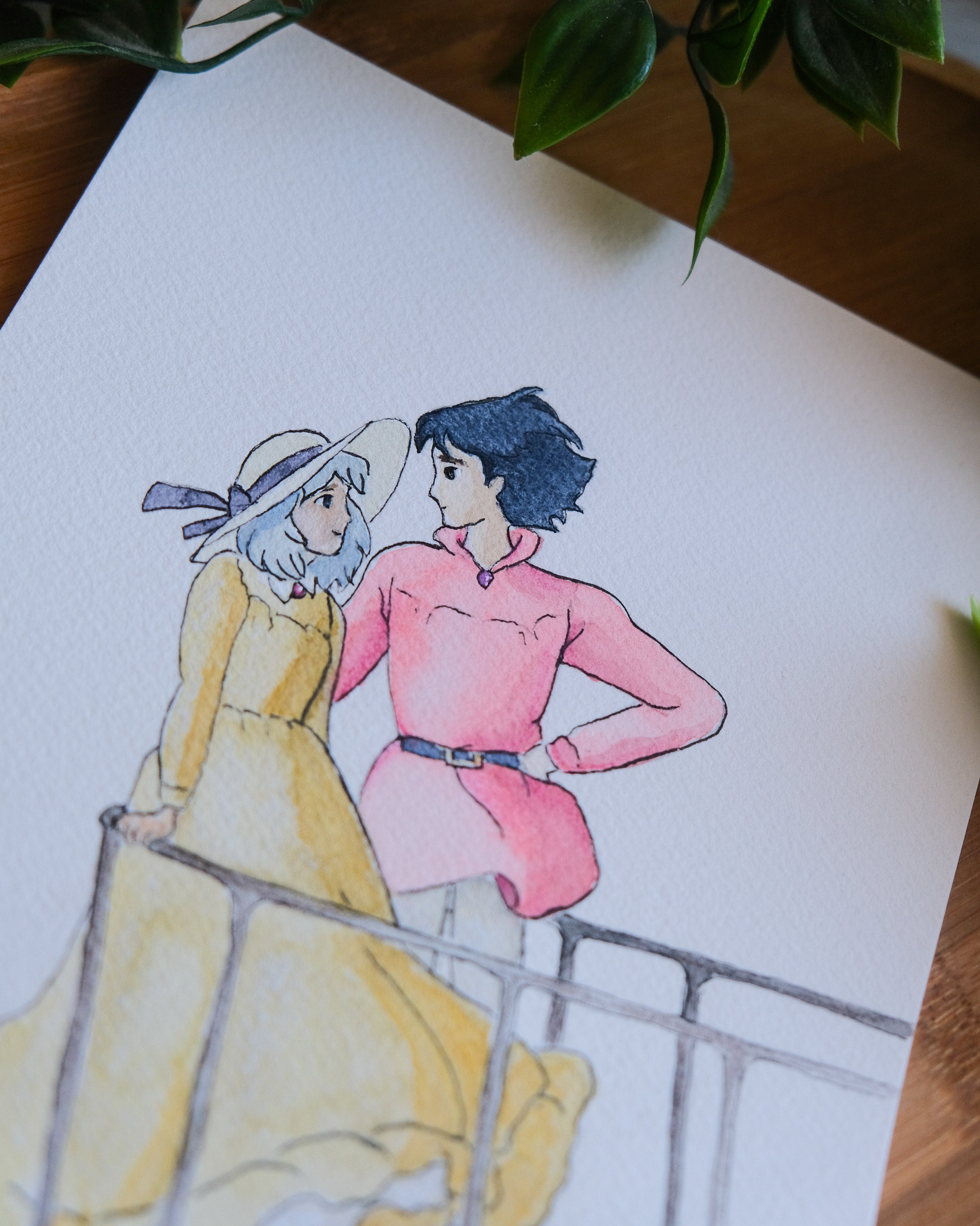 Aquarelle Le château ambulant