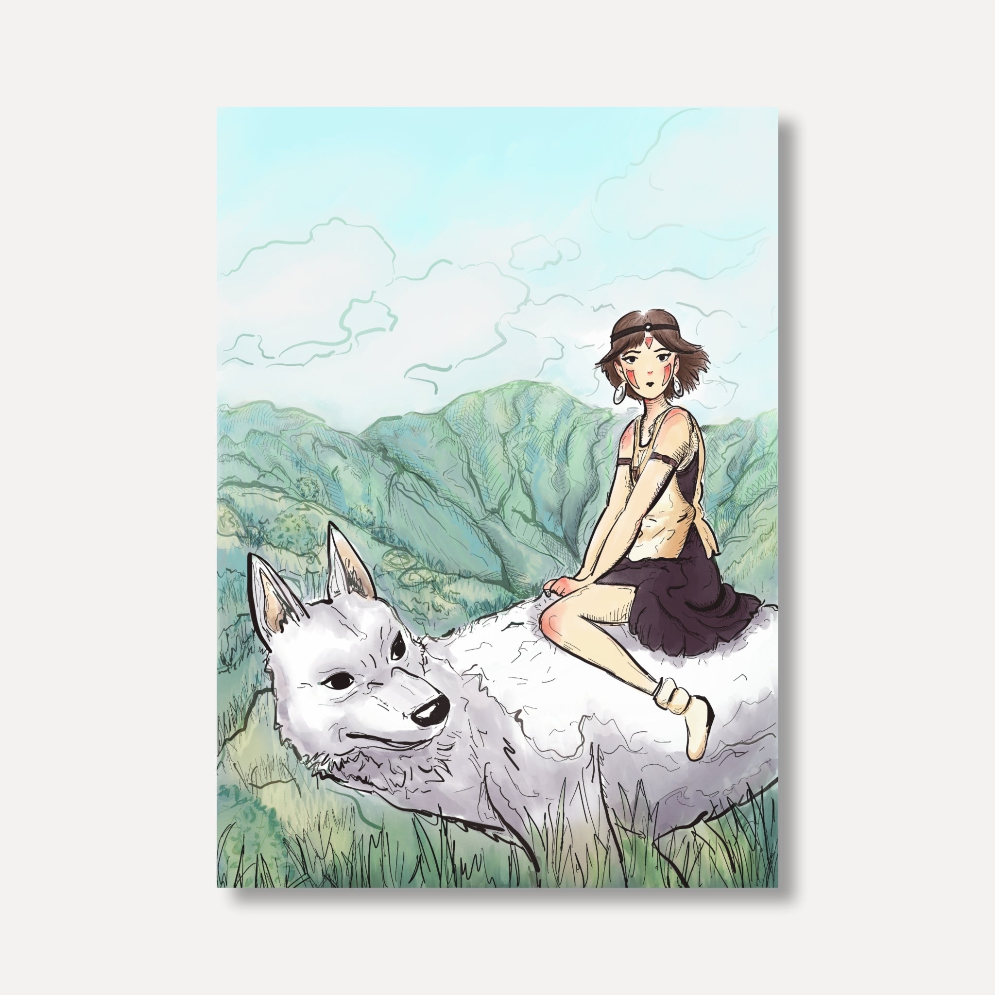 Affiche Mononoké et son loup