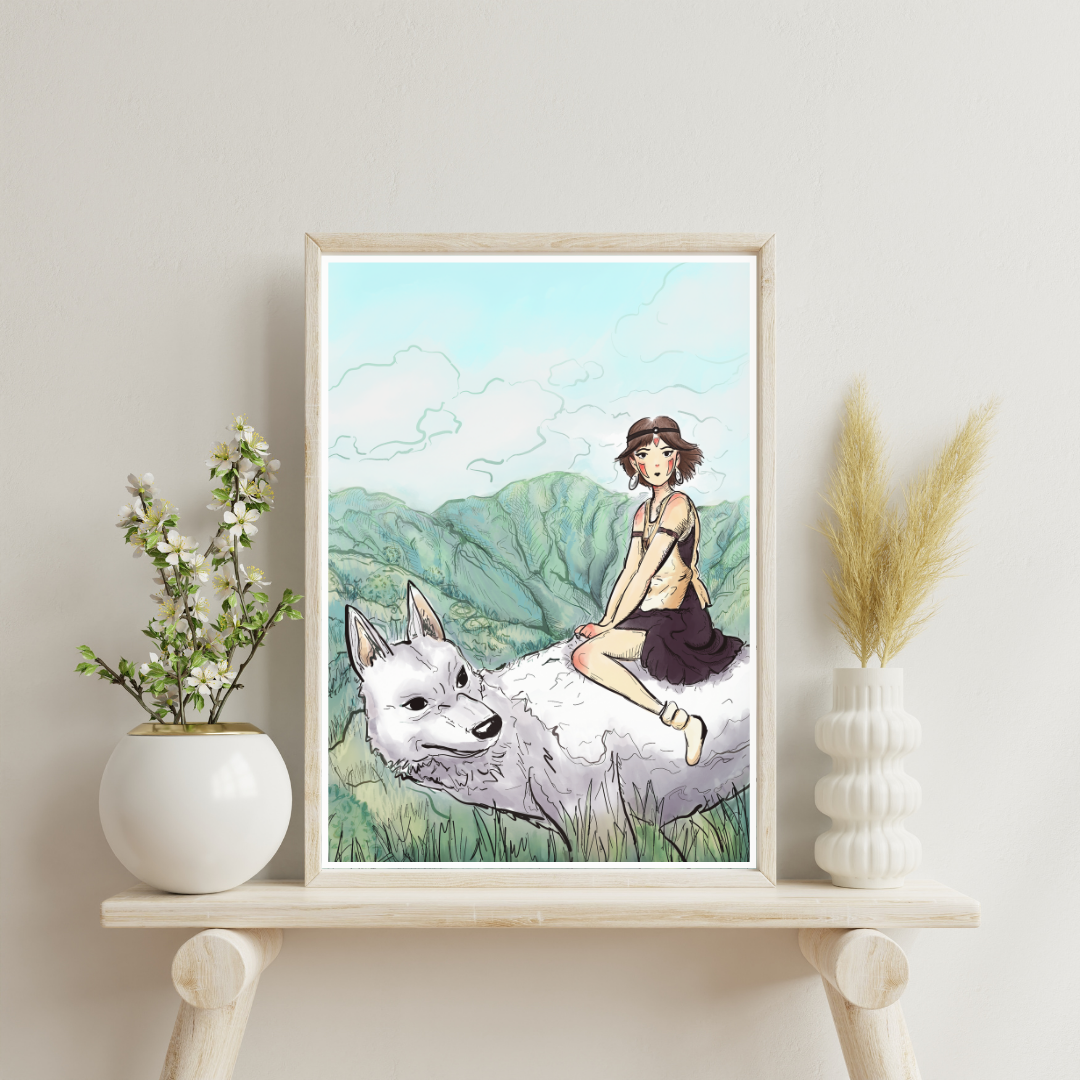 Affiche Mononoké et son loup