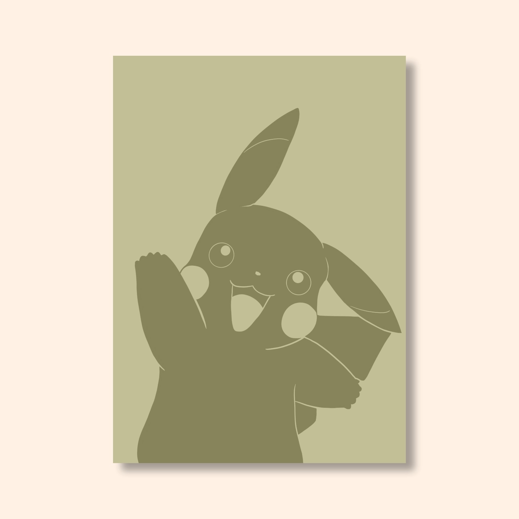 Affiche colorée Pikachu