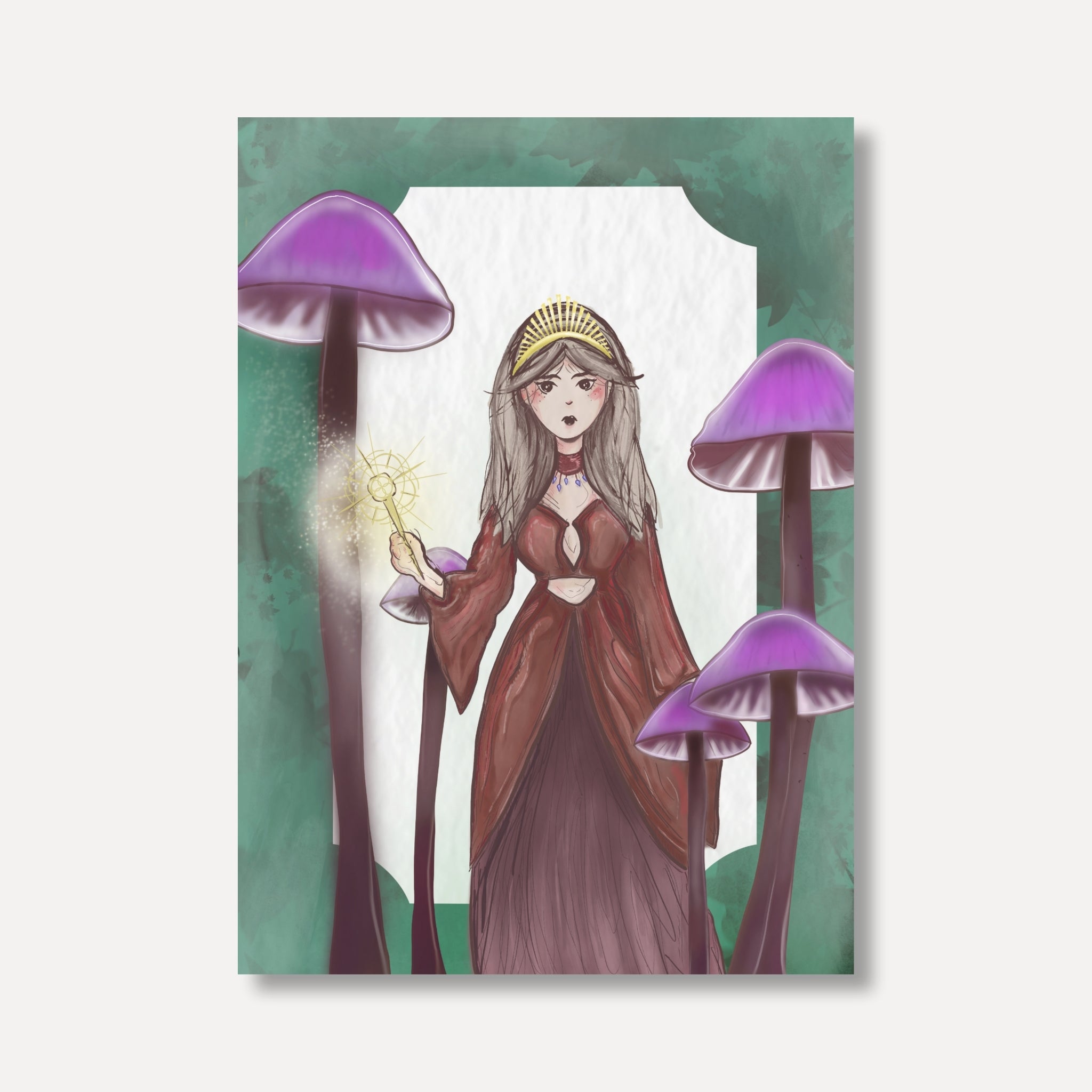 Affiche Sorcière champignons